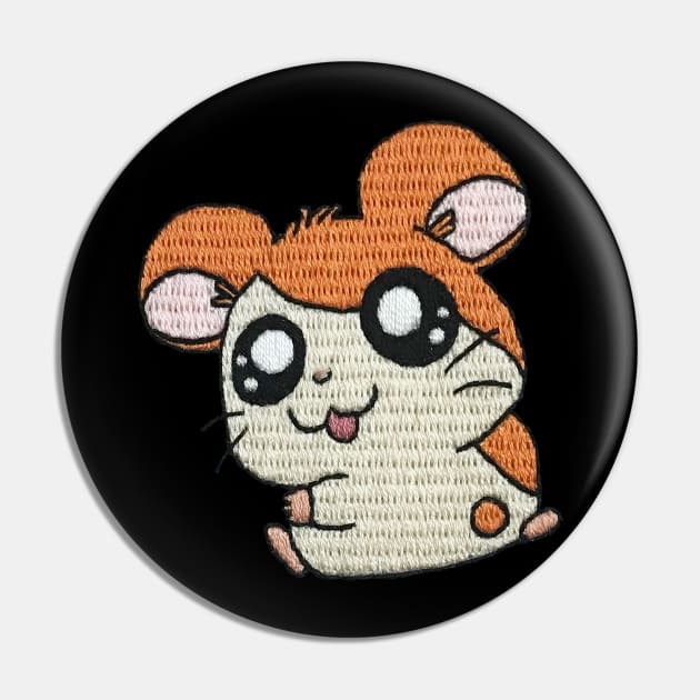 Embroidered Hamtaro Pin by NeedlePig