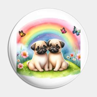 Pug Dog Friends Pin