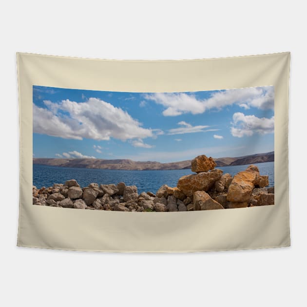 Croatian Coast at Karlobag Tapestry by jojobob