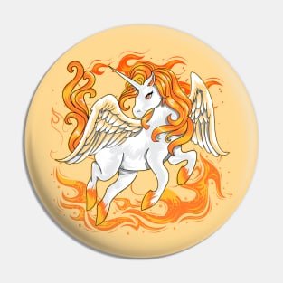 Fiery Unicorn Pegasus Pony Pin