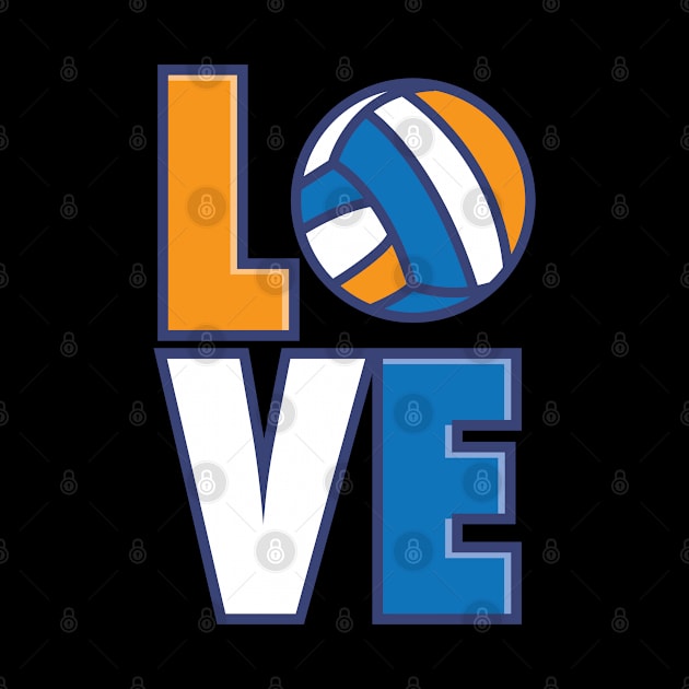 Love Volleyball Gift Volleyball Team Print by Linco