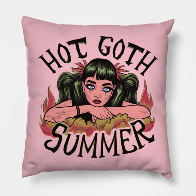 Hot Goth Summer Pillow by INLE Designs