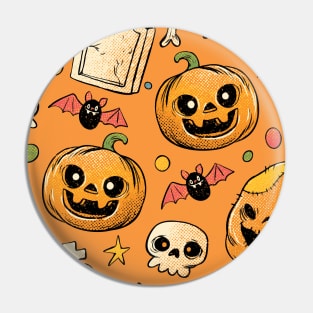 Orange Halloween pattern Pin