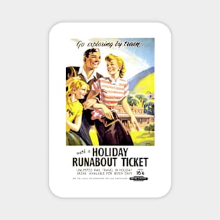 Vintage British Railway Holiday Runabout poster Magnet