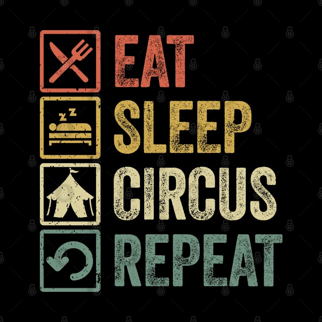 Funny eat sleep circus repeat retro vintage gift by Lyume