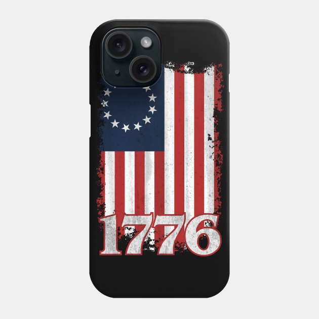 Betsy Ross Flag Vintage America First 1776 Betsy Ross Flag Phone Case by TextTees