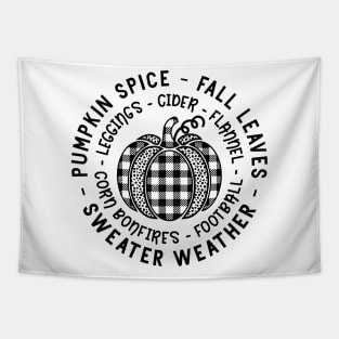 Plaid Pumpkin Fall Tapestry