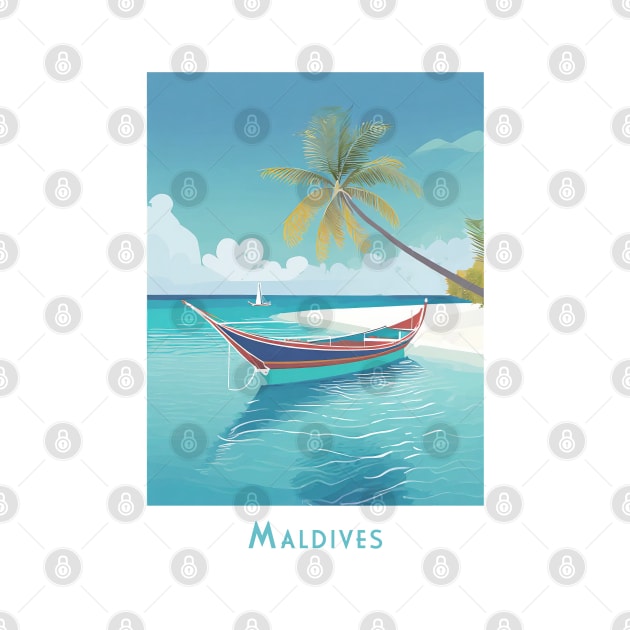 Retro Vintage Tropical Maldives Escape by POD24