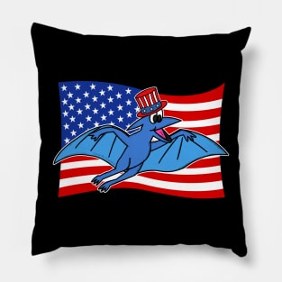 4th July Pterodactyl American Flag Dinosaur Pillow