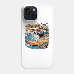 Majestic Beagle Conquers the Wave Surfing Phone Case