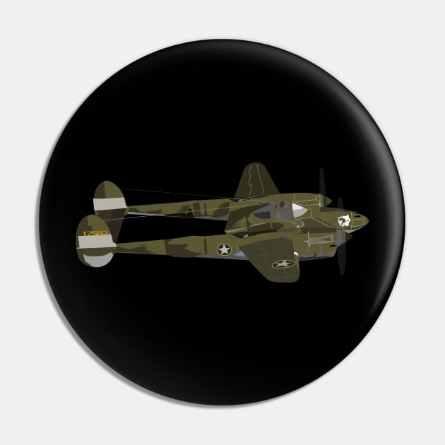 AAC - P-38 Lightning - WWII wo Txt Pin by twix123844