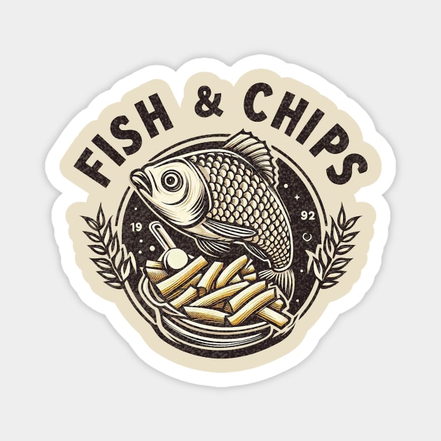 Fish n Chips Magnet by Pickledjo