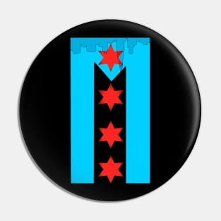 Chicago Flag + Puerto Rican Flag Pin