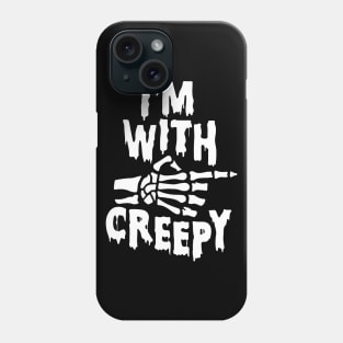 I'm With Creepy Skeleton Finger Black Goth Punk Halloween Phone Case