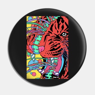 Psychedelic Tiger Pin