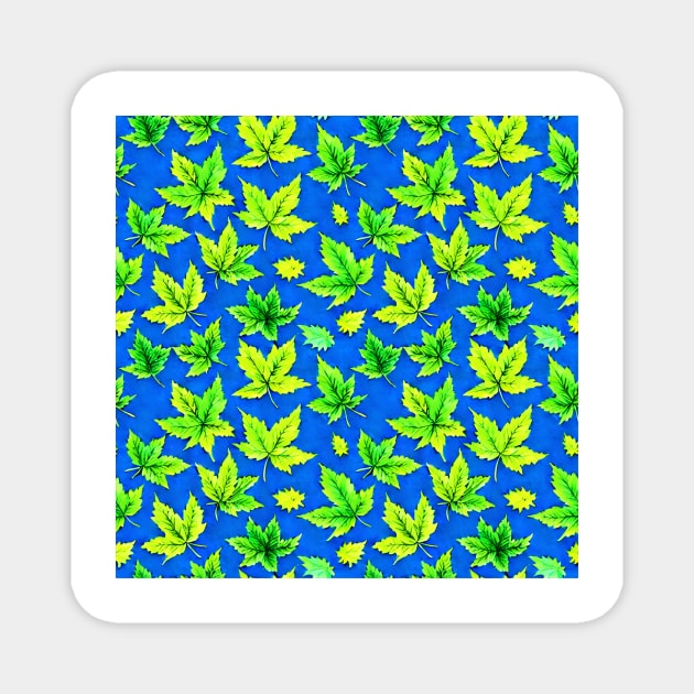 Green Leaf Pattern Magnet by Patternz