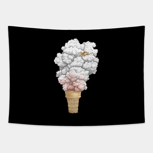 Volcano Ice Cream Tapestry by Kelelowor