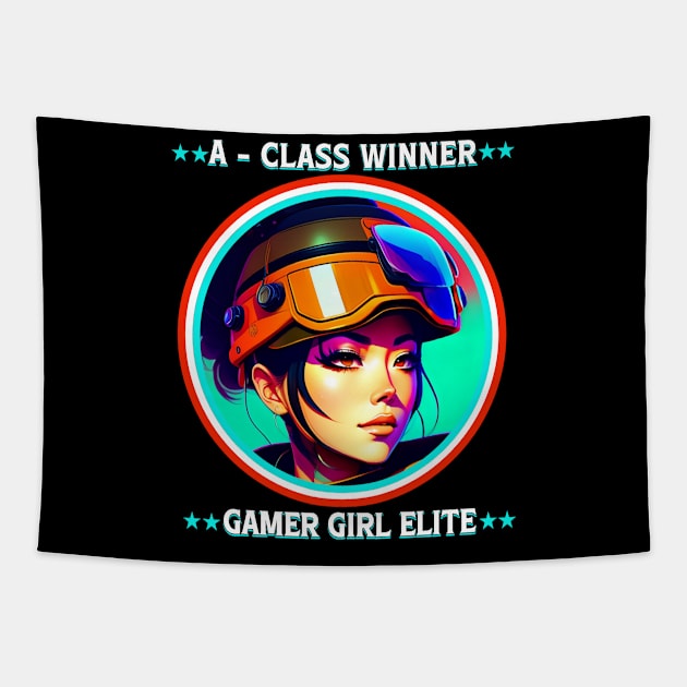 A-Class Winner Gamer Girl Elite Tapestry by QuirkyPrintShop