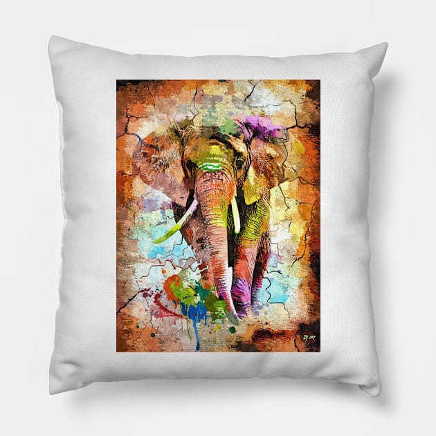 African Elephant Pillow by danieljanda