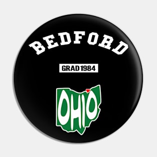 🐱‍👤 Bedford Ohio Strong, Ohio Map, Graduated 1984, City Pride Pin