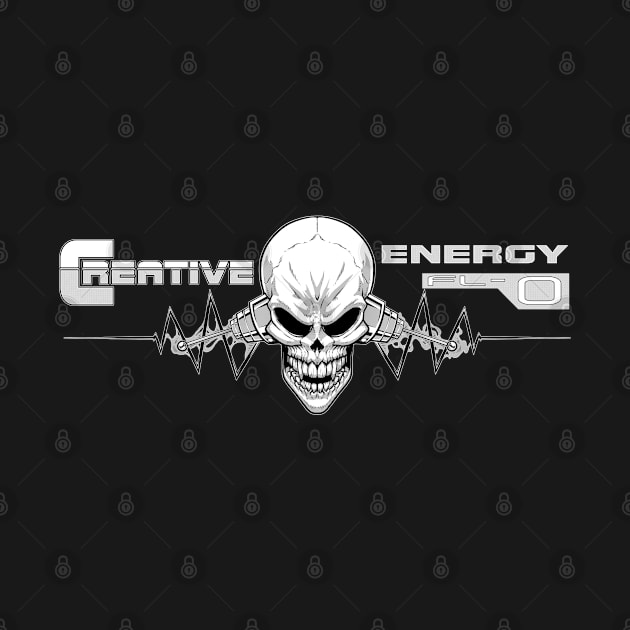 WEIRDO - Creative Energy Flo - Skull - Black and White by hector2ortega