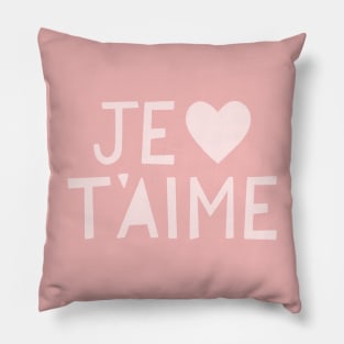 Je T'aime (I Love You) French Pink Hand Lettering Pillow