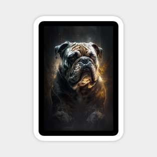 Bulldog Portrait Animal Nature Wildlife Dark Painting Wild Spirit Magnet