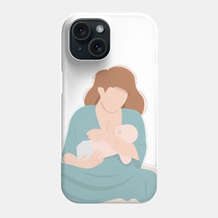 Mother feeding a baby. Breastfeeding illustration Phone Case