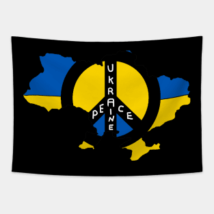 Peace Ukraine Flag Map Tapestry