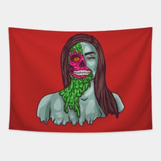 melting zombie face Tapestry