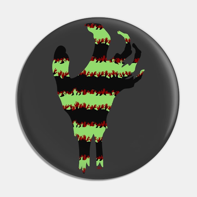 Bloody Zombie Hands (Big Hand) Pin by SpectreSparkC