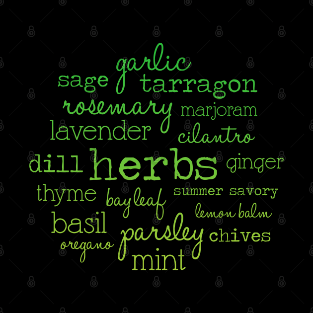 Garden Herbs Word Art by Pine Hill Goods