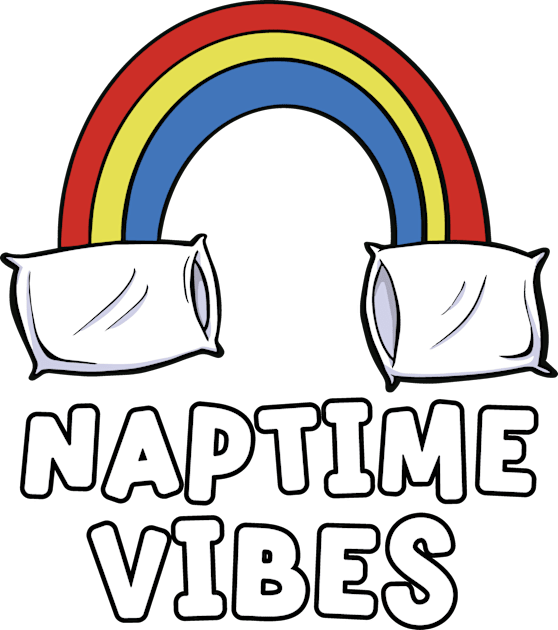 Naptime Vibes Nap Rainbow and Pillows Kids T-Shirt by Huhnerdieb Apparel