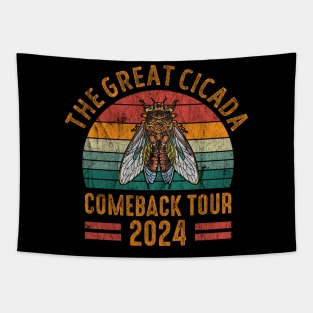 The Great Cicada Comeback Tour 2024 Vintage Tapestry