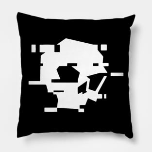 Glitch Skull Pillow