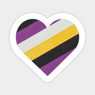 Non Binary Pride Heart Magnet