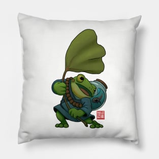 A Frog and His Son Windy Day Pillow