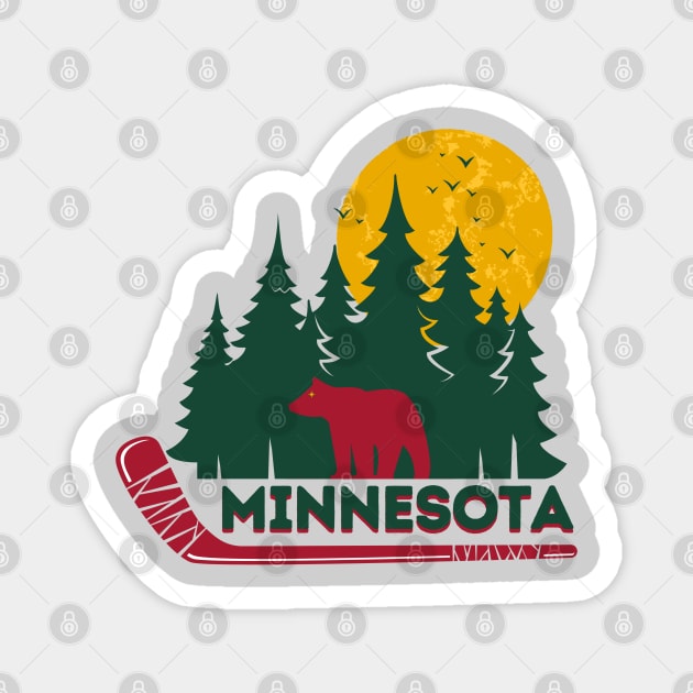 Minnesota Wild "Outdoors" Hockey Magnet by SiebergGiftsLLC