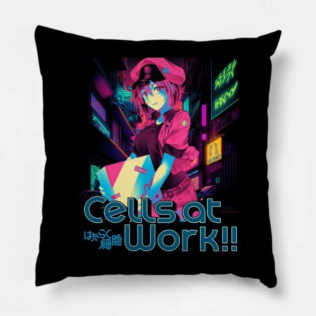 Graphic Red Blood Cell Comedy Japanese Anime Pillow by QuickMart