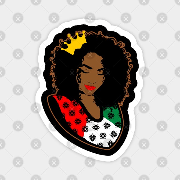 Afro Queen juneteenth jubilee celebration gift Magnet by BadDesignCo