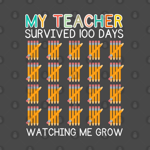 My Teacher Survived 100 Days Of Me Funny School Teacher Kids by Emouran