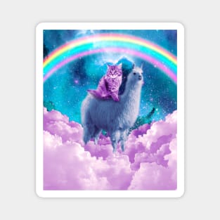 Rainbow Llama - Cat Llama Magnet