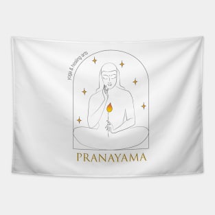 Pranayama Yoga Healing Arts image logo vector Tapestry