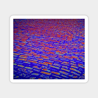 Hot blue and red Cobbles Magnet