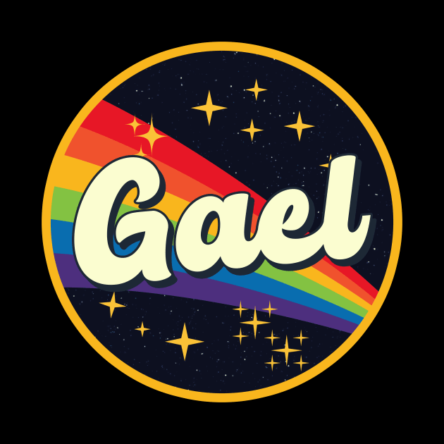 Gael // Rainbow In Space Vintage Style by LMW Art