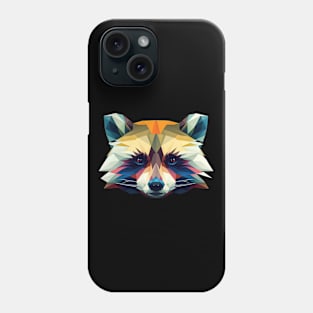 Raccoon Polygon Head Phone Case