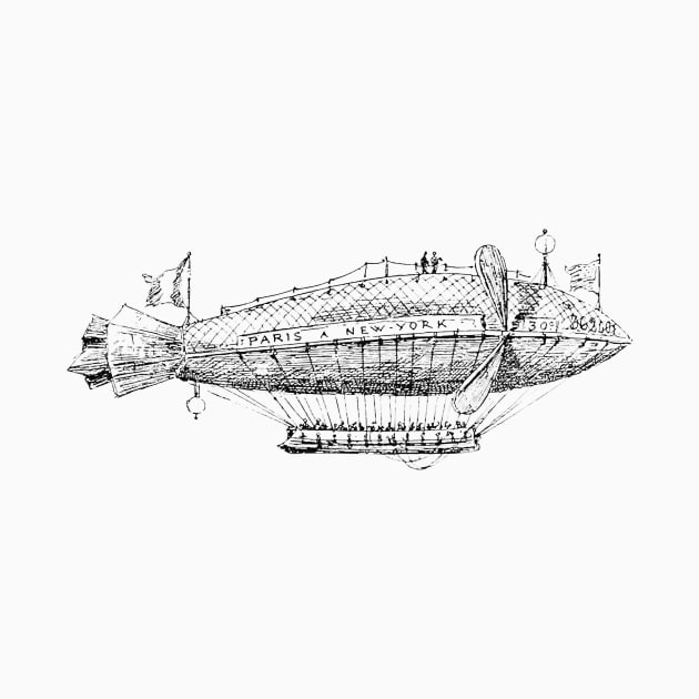 Vintage Airship Sketch by Vintage Sketches