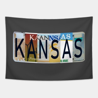 Kansas License Plates Tapestry