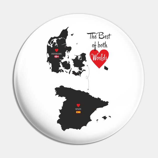 The Best of both Worlds - Denmark - Spain Pin by YooY Studio