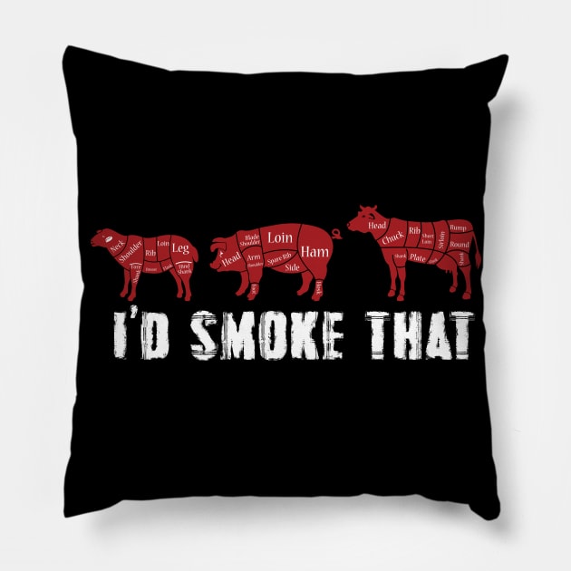 I'd Smoke That Funny Grilling Party Pillow by jrsv22